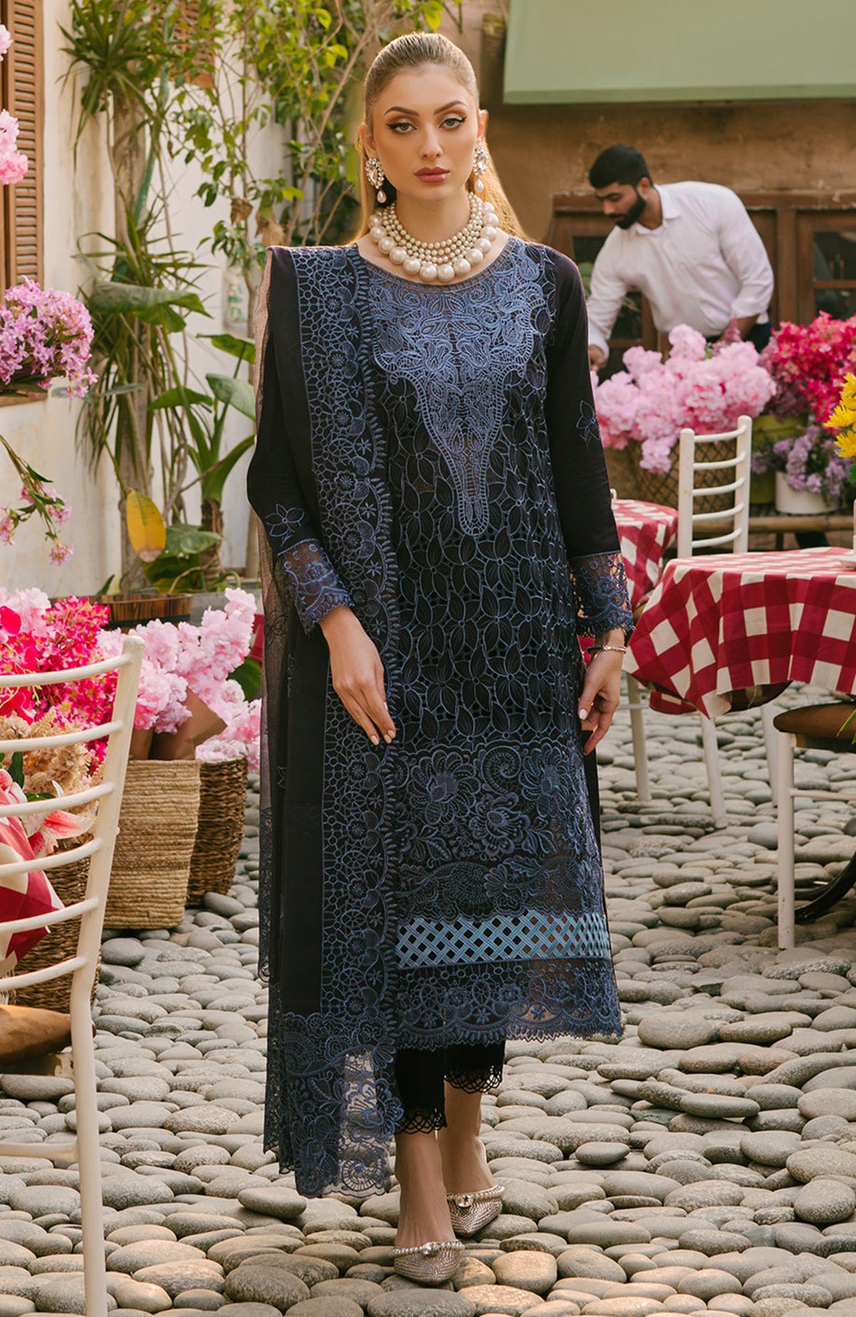 Mahrukh Luxury Lawn By Mahnur Lawn Suit Unstitched 3 Piece -MNMHR24L12- Summer Collection