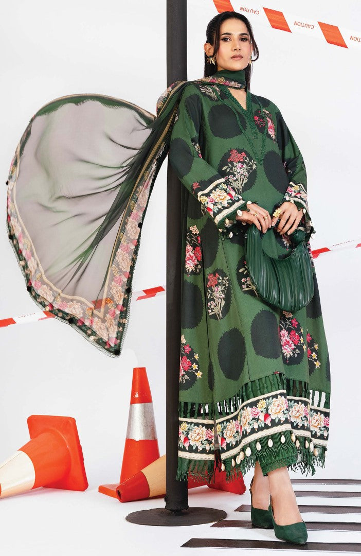 MBASIC Winter'25 BY Maria B Woven Print Suits Unstitched 3 Piece - MBS25W7A -  Winter Collection