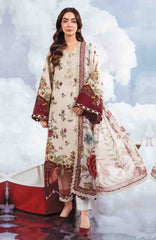 Mbasic by Maria B Unstitched Lawn Embroidered 3 Piece Suit Vol-2 - MBSCLV2-1A -  Summer Collection