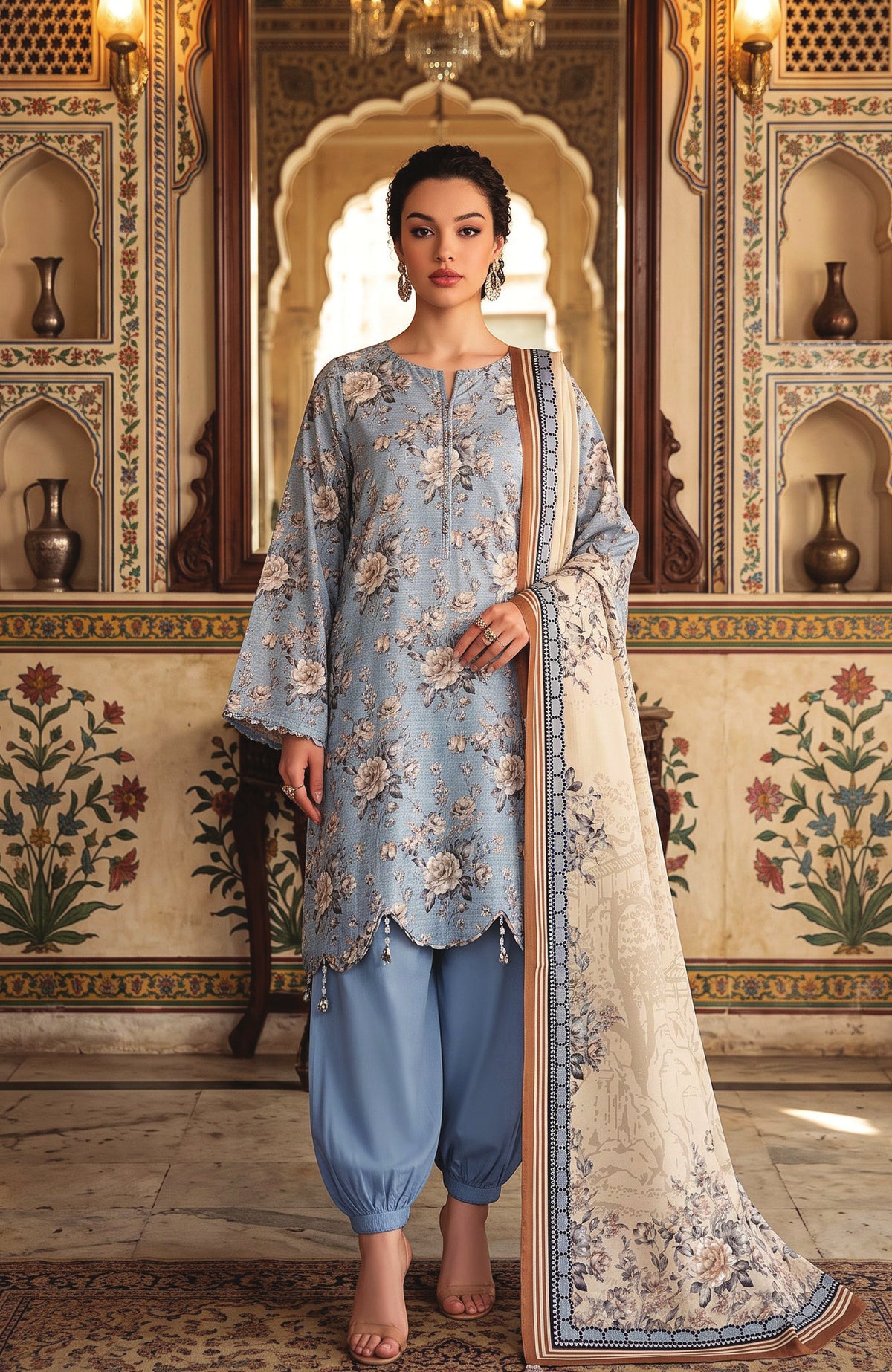 Salina Digital Printed Vol-3 by Regalia Textile Unstitched Linen Printed 3 Piece Suit- RGLSLNV3-01- Winter Collection
