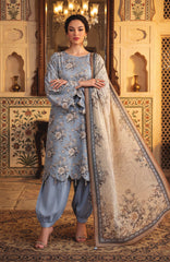 Salina Digital Printed Vol-3 by Regalia Textile Unstitched Linen Printed 3 Piece Suit- RGLSLNV3-01- Winter Collection