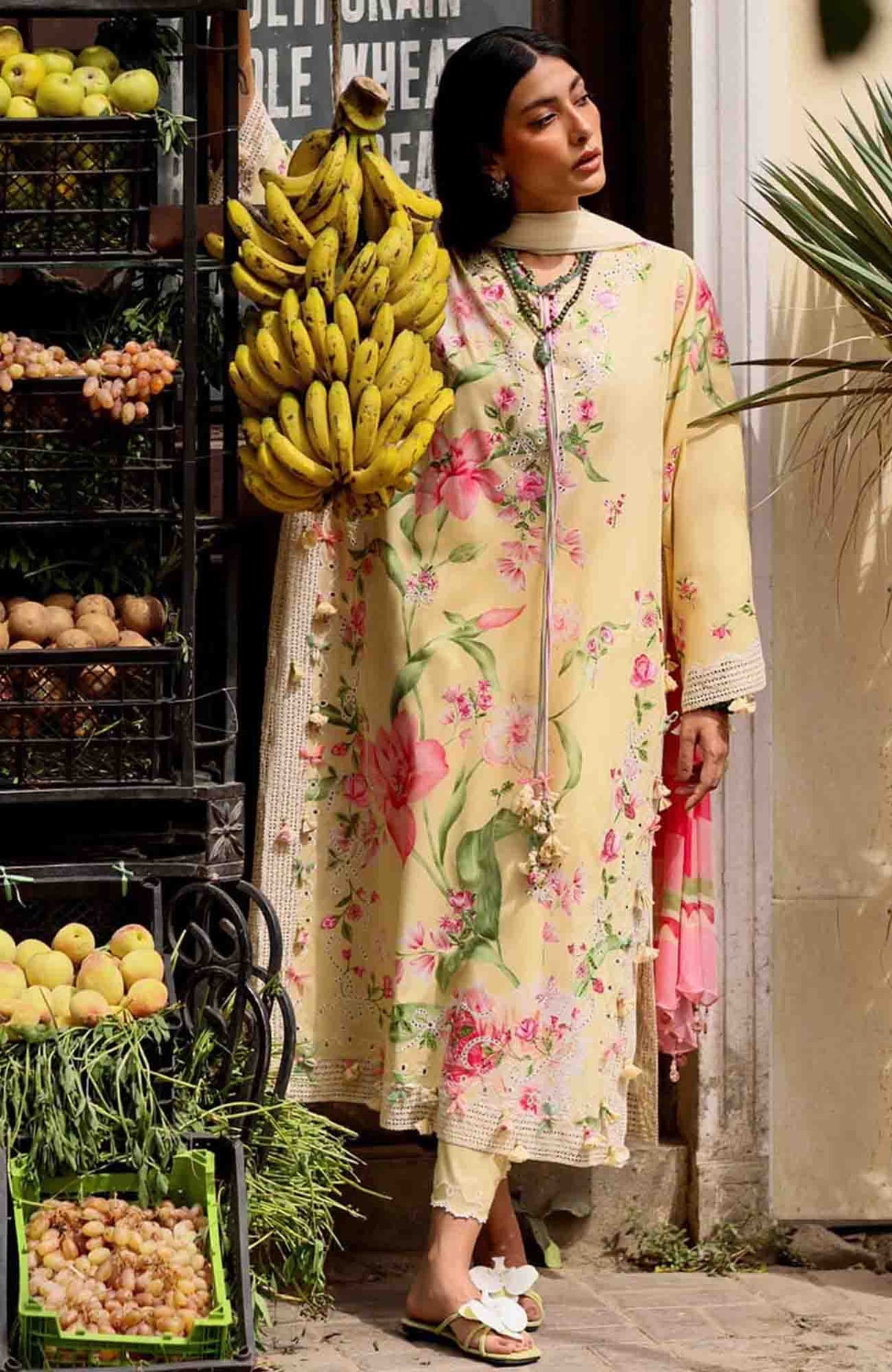 Wild Flower By Zaha Unstitched Lawn Embroidered 3 Piece Suits -ZHWLFLW-01- HIMALAYAN BELL MIST - Summer Collection