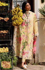 Wild Flower By Zaha Unstitched Lawn Embroidered 3 Piece Suits -ZHWLFLW-01- HIMALAYAN BELL MIST - Summer Collection
