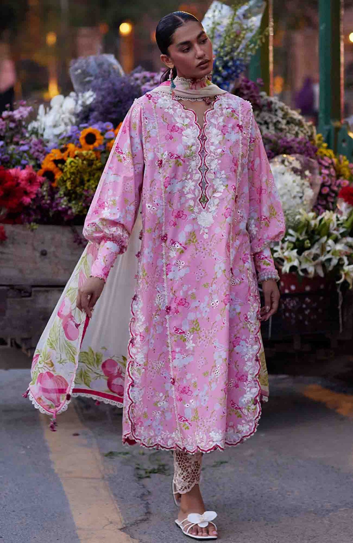 Wild Flower By Zaha Unstitched Lawn Embroidered 3 Piece Suits -ZHWLFLW-03- PEONY REVERIE  - Summer Collection