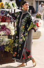 Wild Flower By Zaha Unstitched Lawn Embroidered 3 Piece Suits -ZHWLFLW-04- MIDNIGHT BLOOM  - Summer Collection