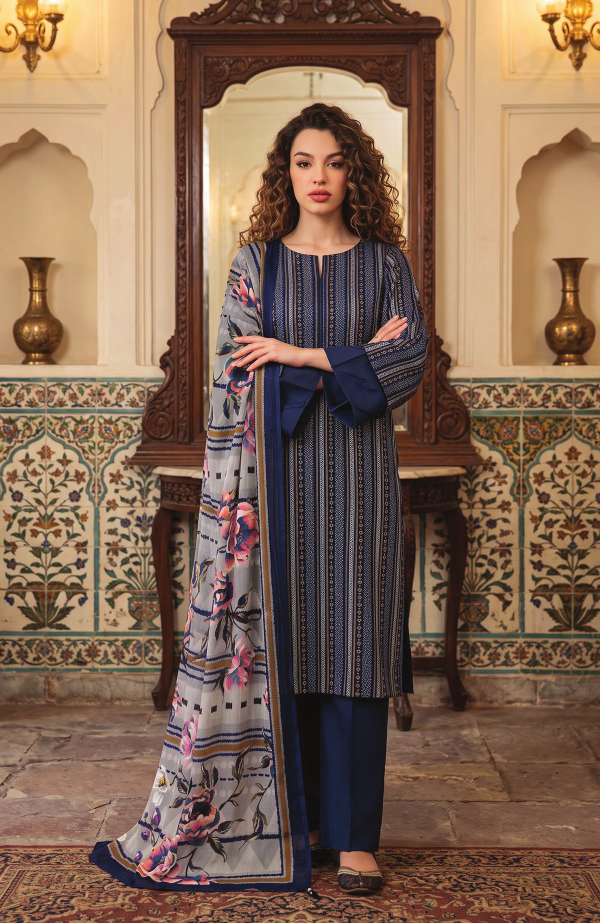 Salina Digital Printed Vol-3 by Regalia Textile Unstitched Linen Printed 3 Piece Suit- RGLSLNV3-05- Winter Collection