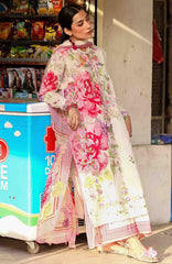 Wild Flower By Zaha Unstitched Lawn Embroidered 3 Piece Suits -ZHWLFLW-05- PINK MINK FROLIC   - Summer Collection