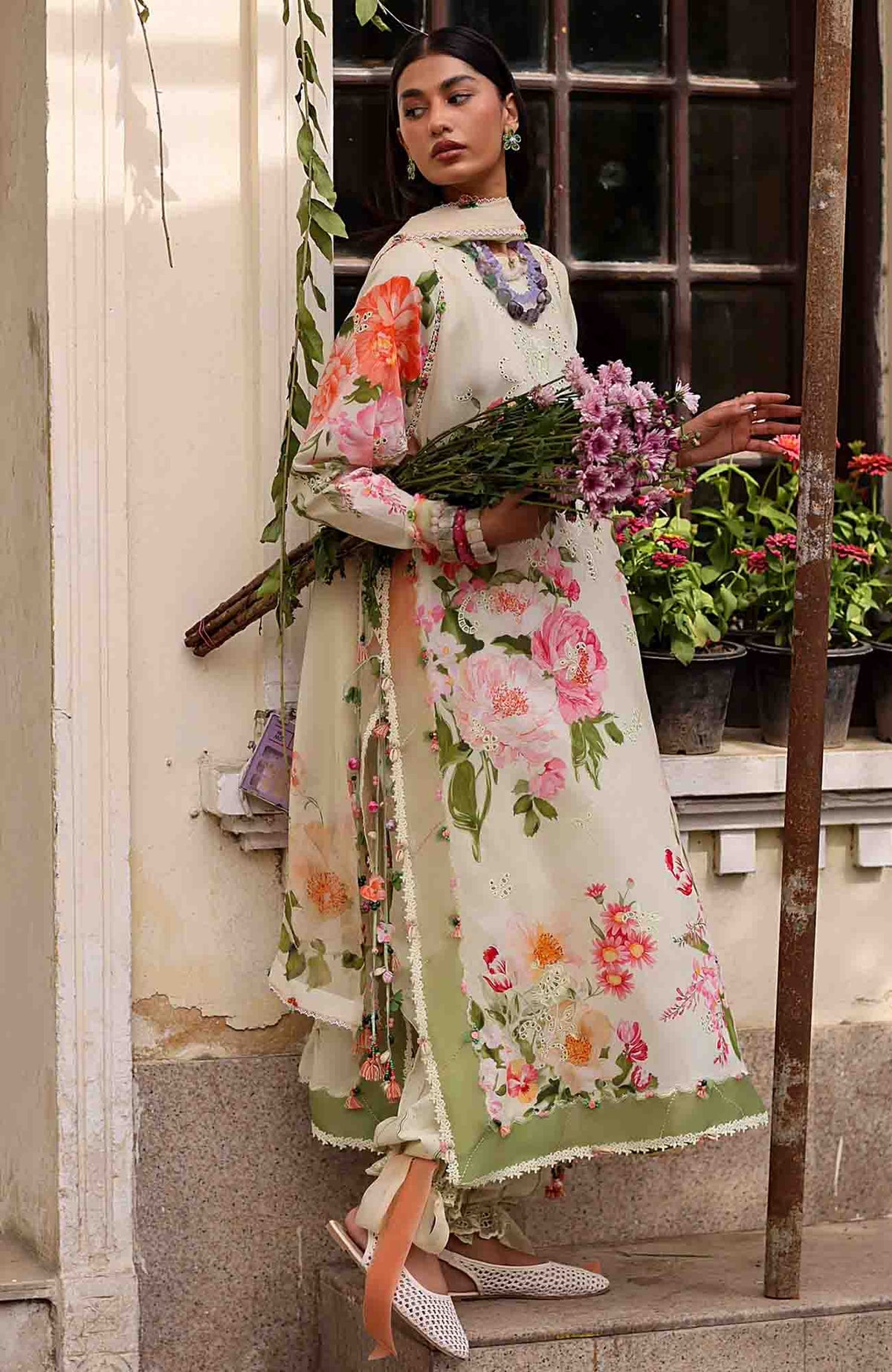 Wild Flower By Zaha Unstitched Lawn Embroidered 3 Piece Suits -ZHWLFLW-06- DAHLIA  - Summer Collection