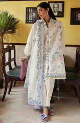 Wild Flower By Zaha Unstitched Lawn Embroidered 3 Piece Suits -ZHWLFLW-07- GHOST ORCHID WHISPER  - Summer Collection