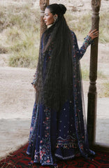 Kot Radha Kishan - Into The South By Hussain Rehar Unstitched Karandi  3 Piece Suit- HRKRKRDW- Melot - Winter Collection