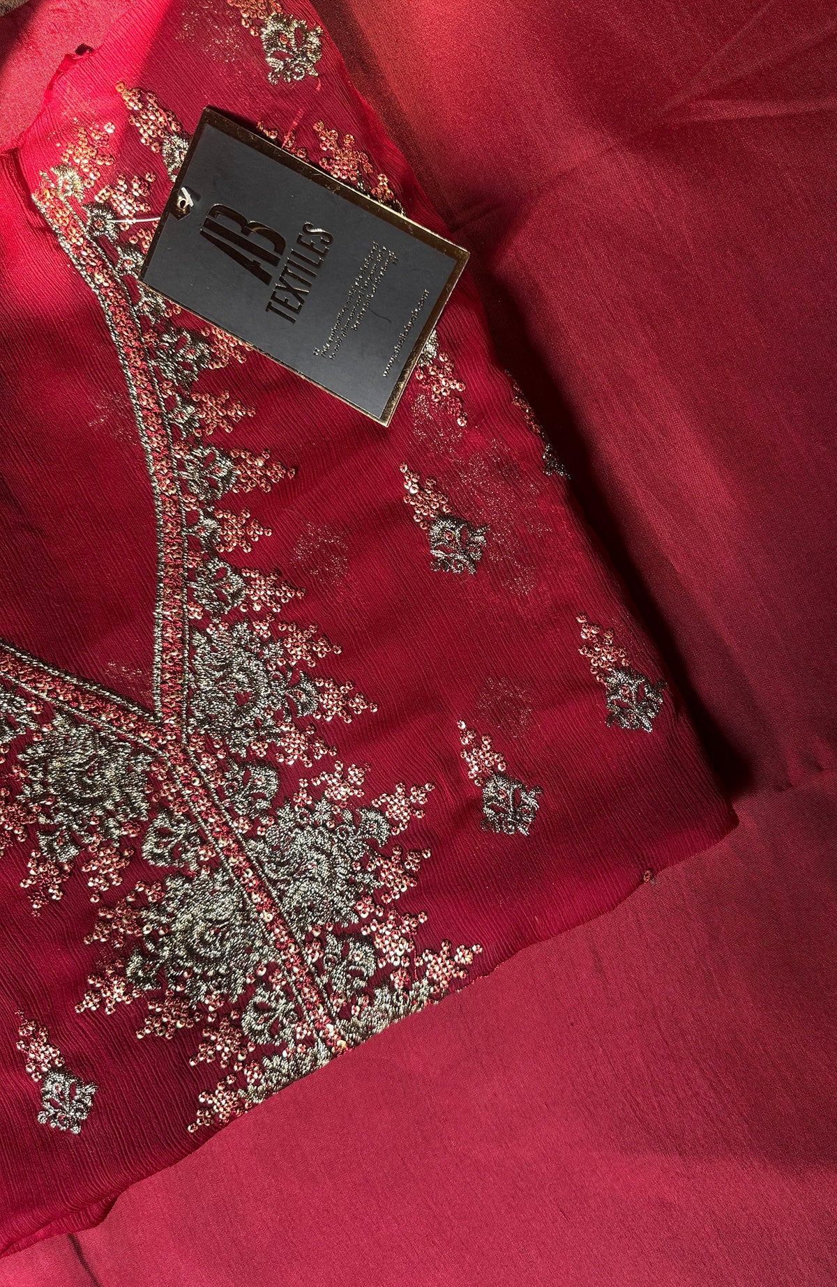 Meerub Premium V3 By AB Textiles Unstitched Embroidered Chiffion 3 Piece - ABMRBEPV3-01- Fomal Collection
