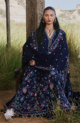 Kot Radha Kishan - Into The South By Hussain Rehar Unstitched Karandi  3 Piece Suit- HRKRKRDW- Melot - Winter Collection