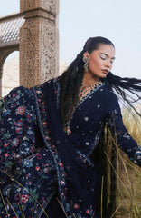 Kot Radha Kishan - Into The South By Hussain Rehar Unstitched Karandi  3 Piece Suit- HRKRKRDW- Melot - Winter Collection