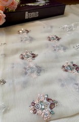 Meerub Premium V2 By AB Textiles Unstitched Embroidered Chiffion 3 Piece - ABMRBEV2-01- Fomal Collection