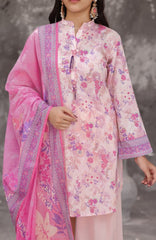 Maya Cambric Vol 1  BY Aizal Ready to wear Printed 3 Piece Suit -AZLV1MYA -10-  Soft Pink Floral-  Winter Collection