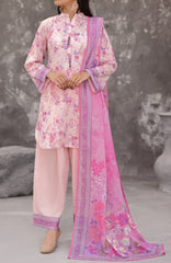 Maya Cambric Vol 1  BY Aizal Ready to wear Printed 3 Piece Suit -AZLV1MYA -10-  Soft Pink Floral-  Winter Collection