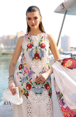 Luxury Lawn By Maria B Unstitched Lawn Embroidered 3 Piece Suit - MBLXL-10A- Summer Collection