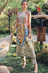 Mprints Safari Scape by Maria B Unstitched Lawn Embroidered 3 Piece Suit - MBMPSSL-10A -  Summer Collection