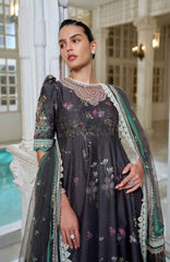 Luxury Lawn By Sobia Nazir Unstitched Lawn Embriodered 3 Piece Suit - SNLEL-10A- Summer Collection