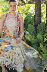 Mprints Safari Scape by Maria B Unstitched Lawn Embroidered 3 Piece Suit - MBMPSSL-10A -  Summer Collection