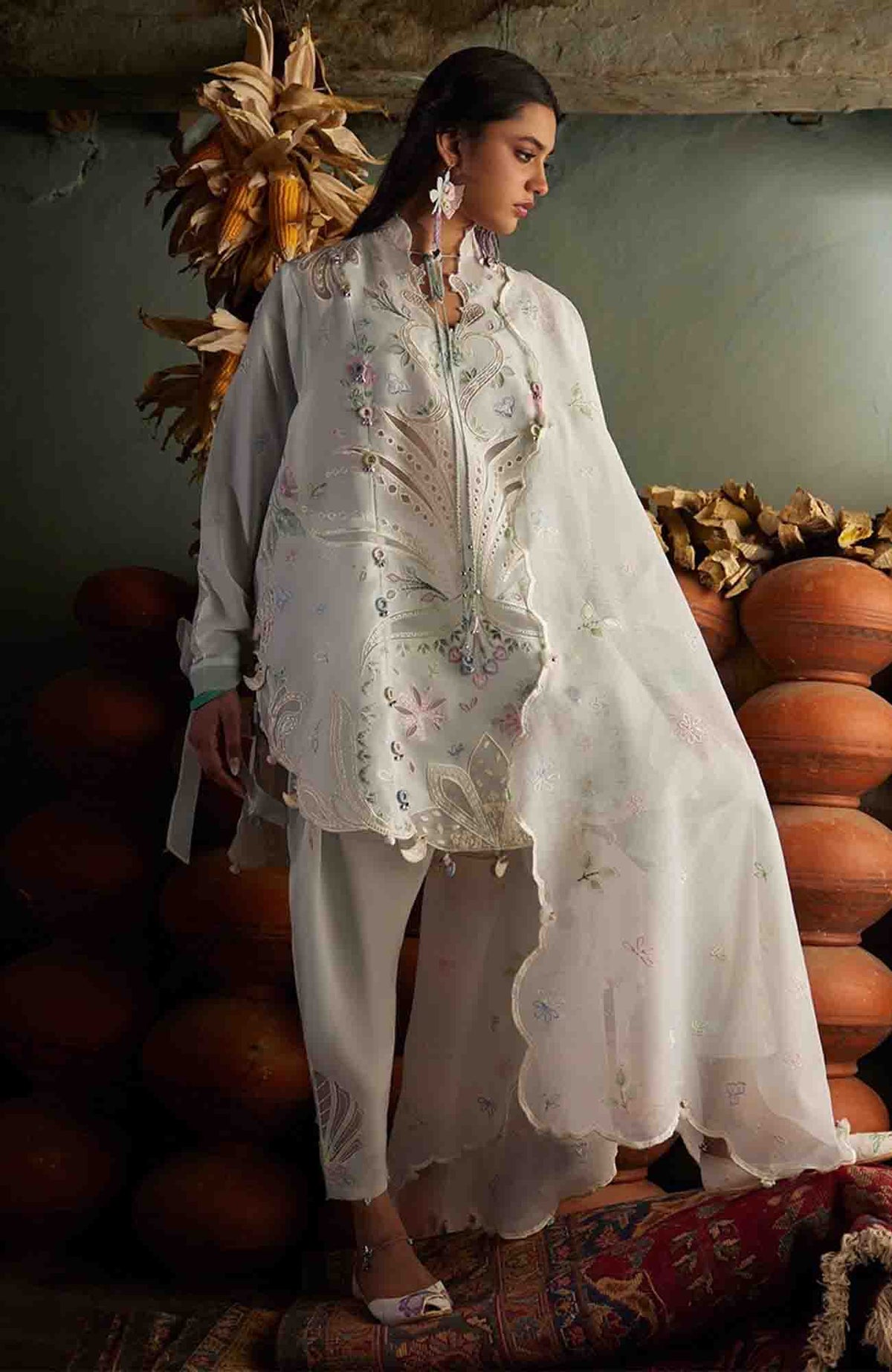 Meili By Zaha Unstitched Lawn Embroidered 3 Piece Suits -ZHMILXL-10A- Shuimei- Summer Collection