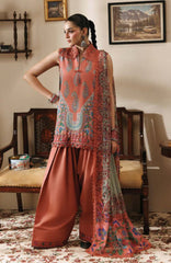 M Basics Agla Station by Maria B Unstitched Printed Khaddar 3 Piece Suit - MBSCKHDW-10B- Winter Collection