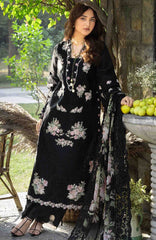 Luxury By Elaf Unstitched Lawn Embroidered 3 Piece Suit - ELFLXL-2B- Midnight Blossom - Summer Collection