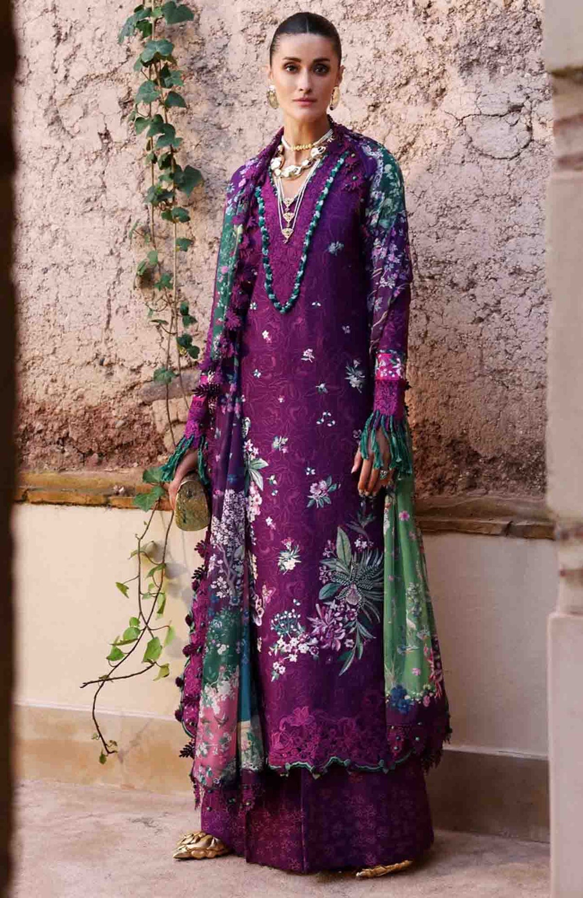 Reine Luxury By Republic Unstitched Lawn Embroidered 3 Piece Suits- RPRLXL-8B- Nia- Summer Collection