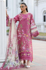 Signature Vol- II By Elaf Unstitched Lawn Embroidered 3 Piece Suit - ELFSGNV2-5B- Delilah - Summer Collection