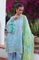 Luxury Lawn By Farah Talib Aziz Unstitched Lawn Embroidered 3 Piece Suit - FTALXL-10- Sienna Sky Blue- Summer Collection