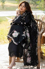 Luxury By Elaf Unstitched Lawn Embroidered 3 Piece Suit - ELFLXL-2B- Midnight Blossom - Summer Collection