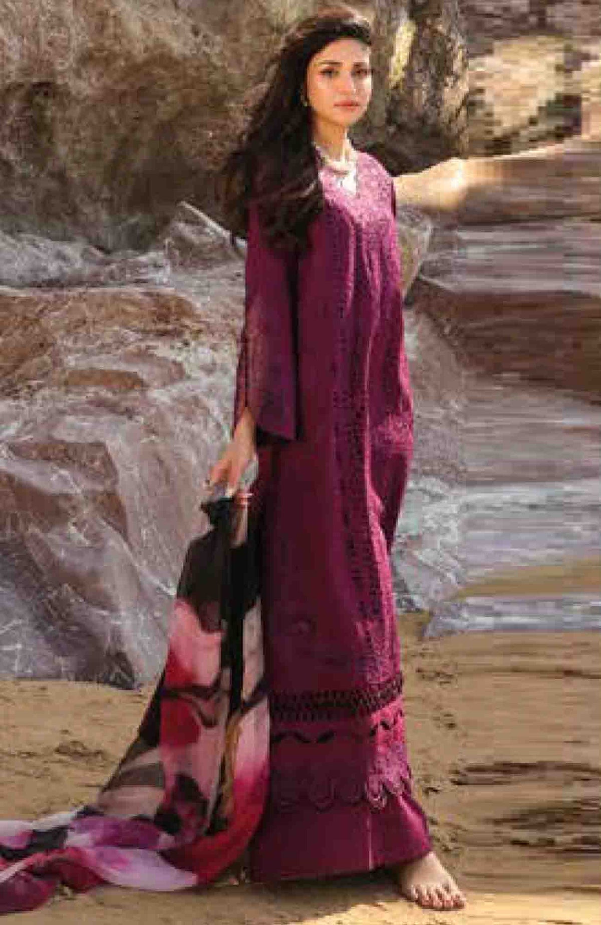 Summer Dream By Manara Unstitched Lawn Embroidered 3 Piece Suit - MNMSDRL-10- Aaria-Summer Collection