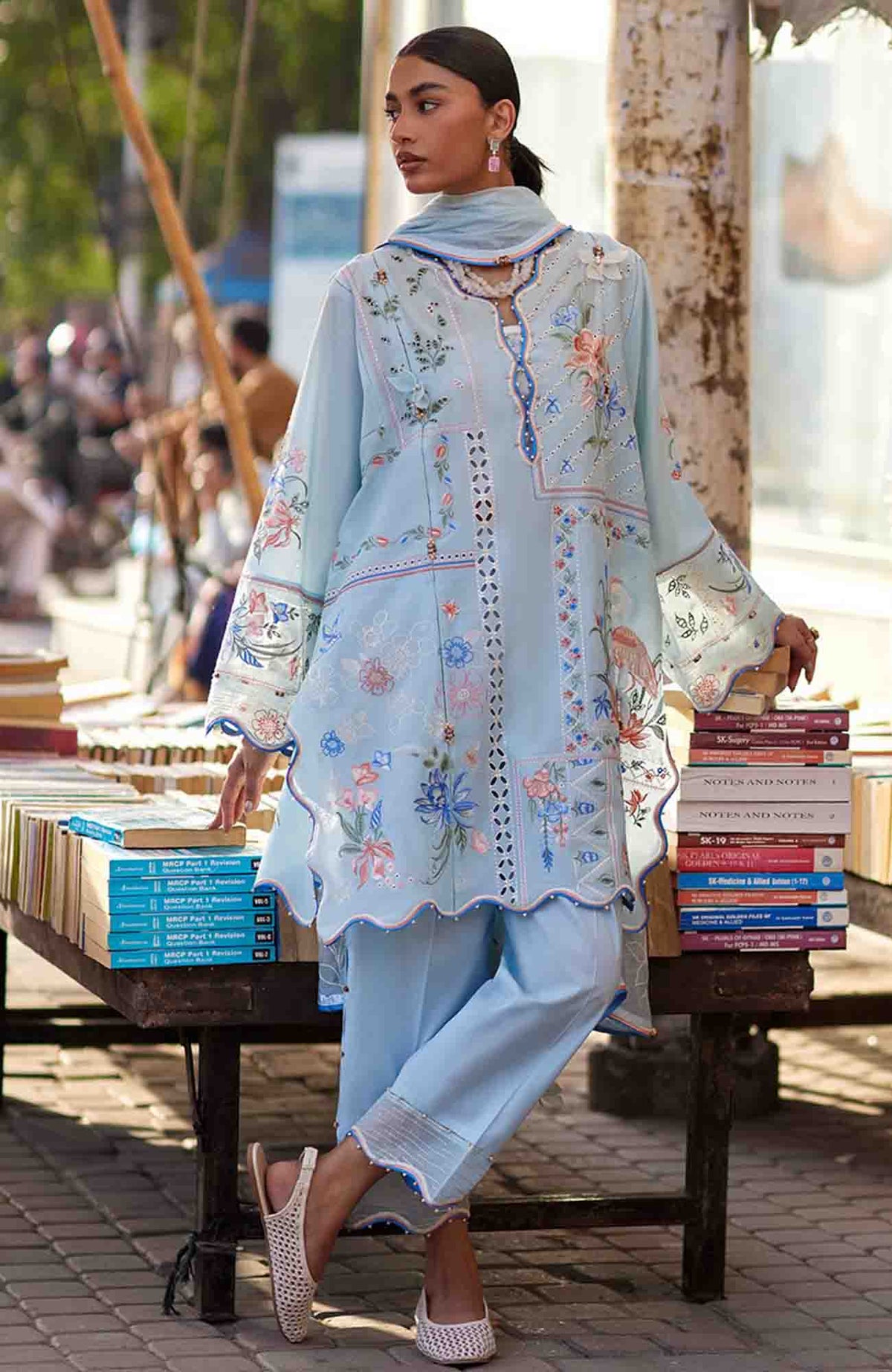 Wild Flower By Zaha Unstitched Lawn Embroidered 3 Piece Suits -ZHWLFLW-10- FORGET ME NOT BREEZE - Summer Collection