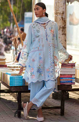 Wild Flower By Zaha Unstitched Lawn Embroidered 3 Piece Suits -ZHWLFLW-10- FORGET ME NOT BREEZE - Summer Collection