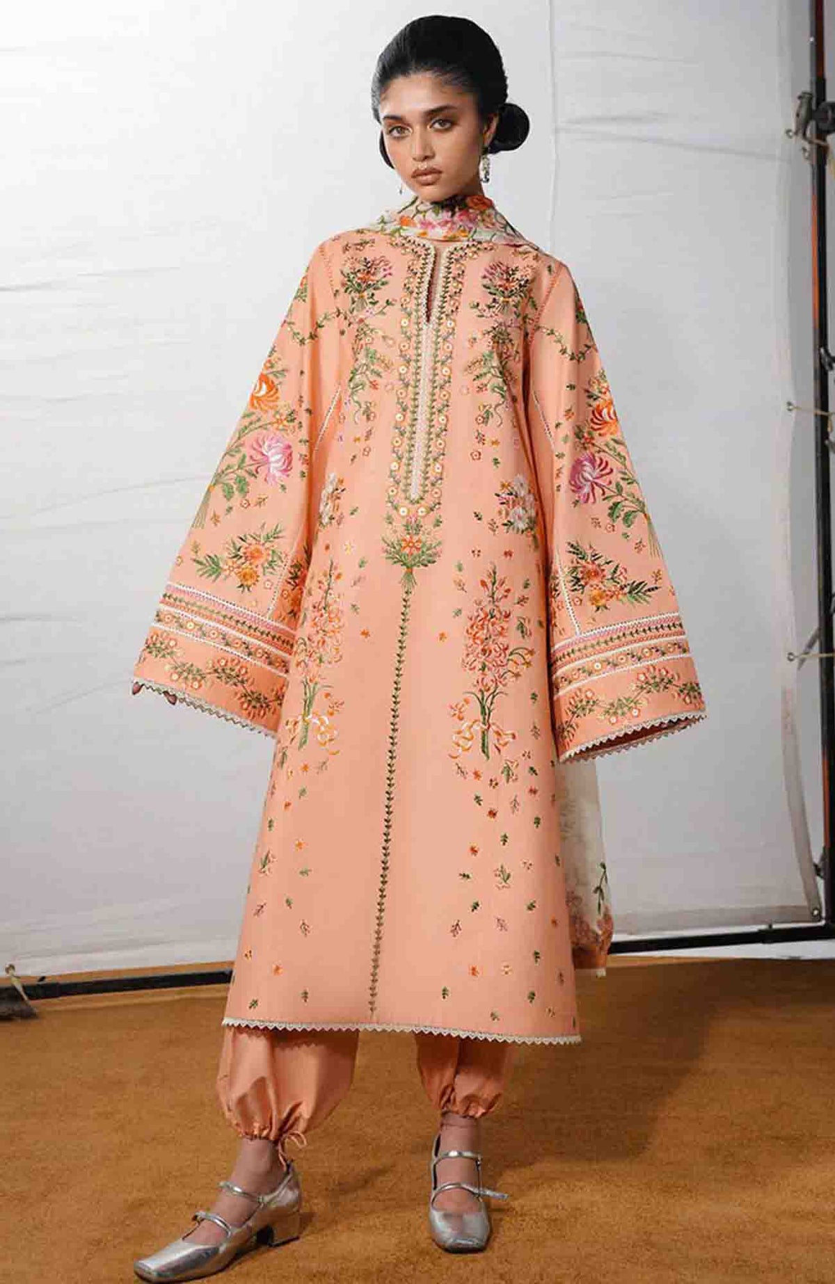 Jugnu by Hussain Rehar Unstitched Lawn Embroidered 3 Piece Suits- -JUGELXL-10- Zerah- Summer Collection