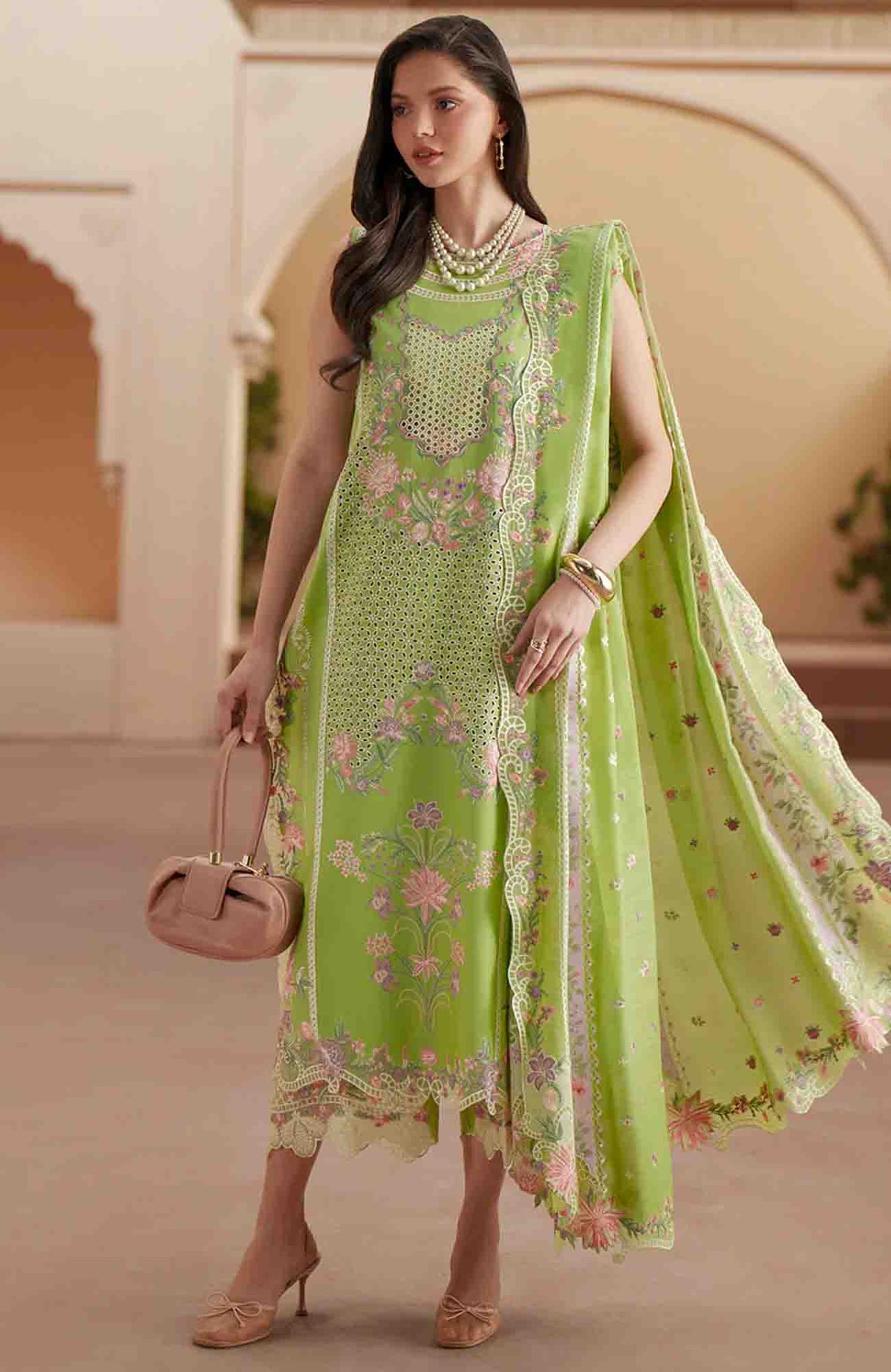 Mashriq Luxury By Bin Ilyas Unstitched Lawn Embroidered 3 Piece Suits - BNLML-2A- Summer Collection