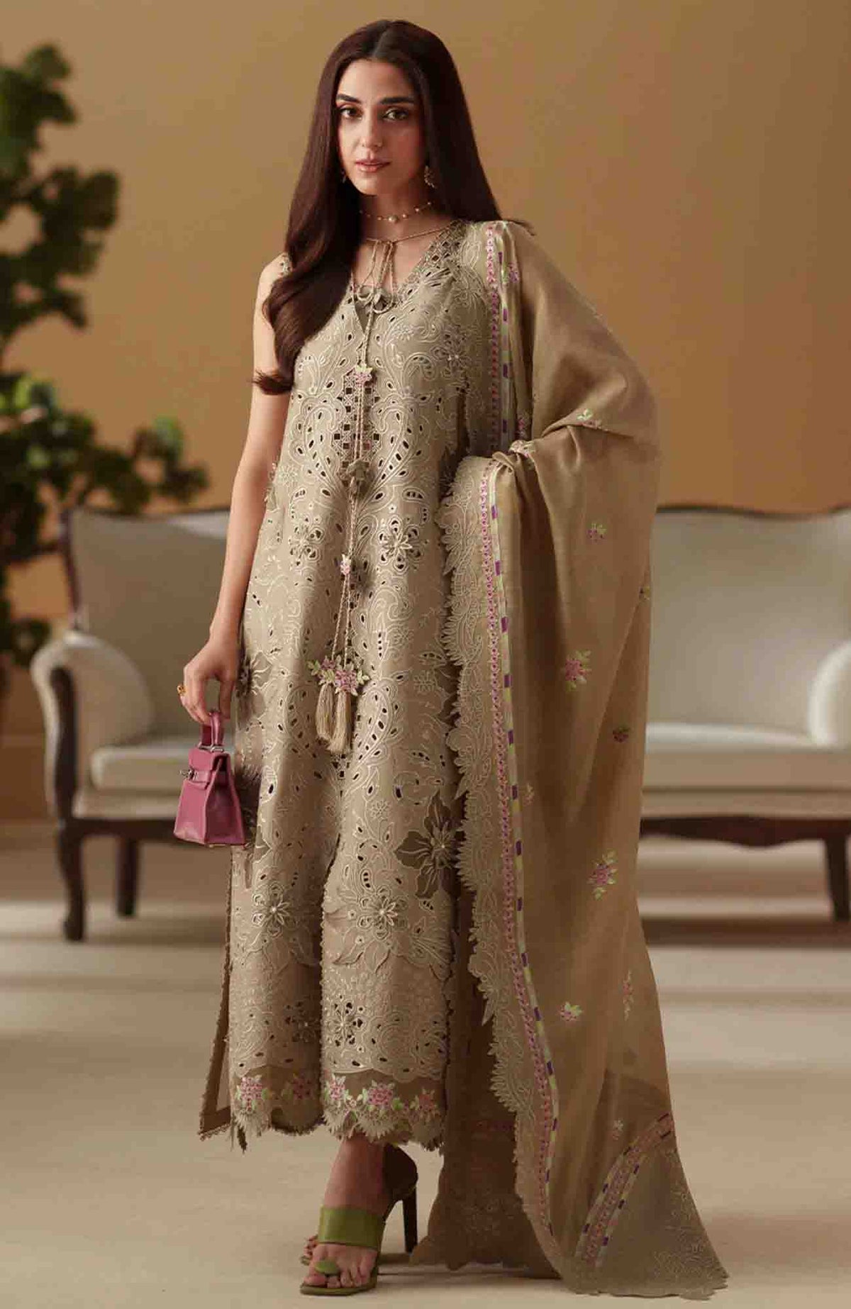 Mashriq Luxury By Bin Ilyas Unstitched Lawn Embroidered 3 Piece Suits - BNLML-3A- Summer Collection