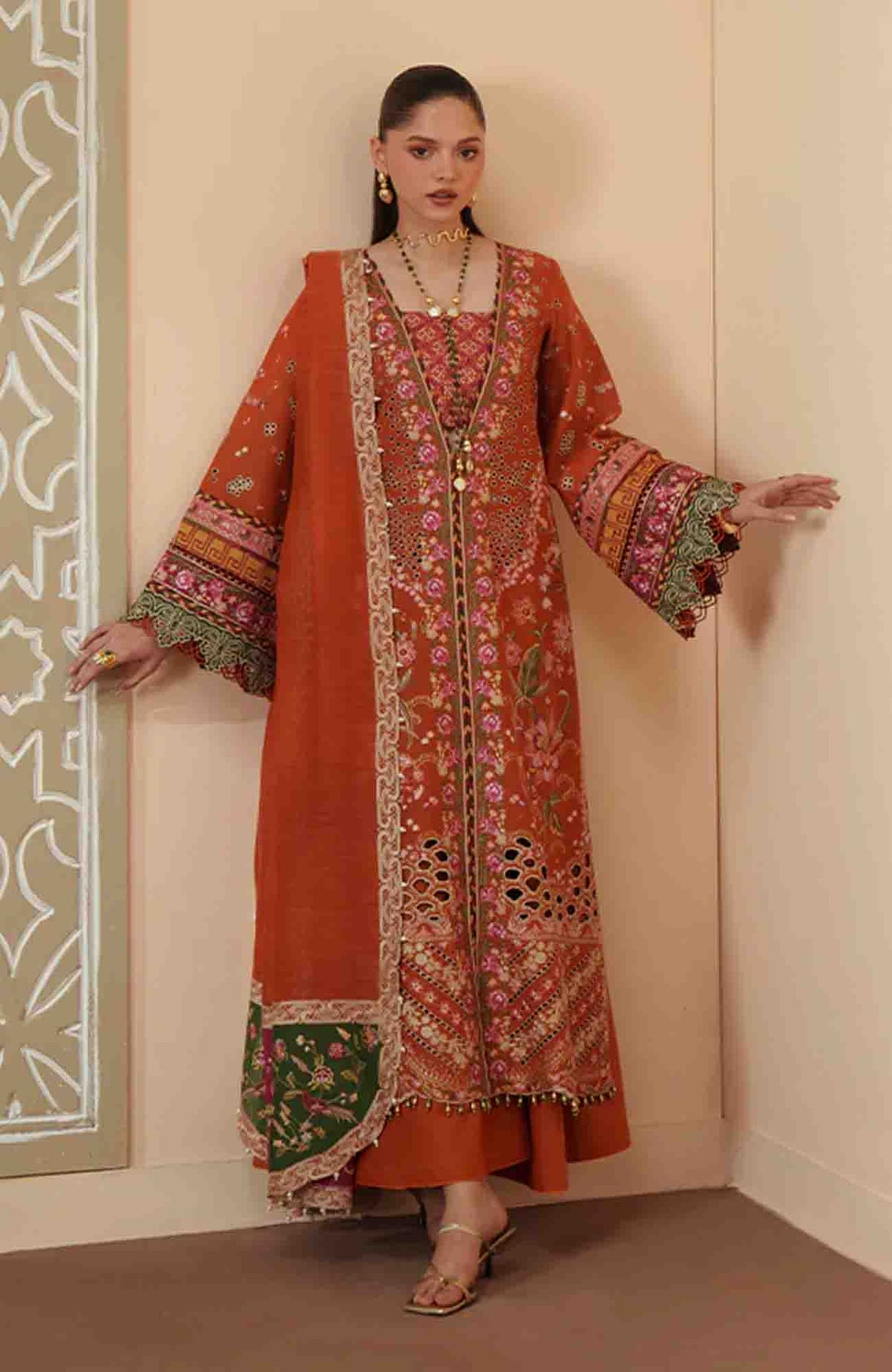 Mashriq Luxury By Bin Ilyas Unstitched Lawn Embroidered 3 Piece Suits - BNLML-6A- Summer Collection