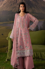 Divani By Daria  Unstitched Chiffon Embroidered 3 Piece - DRDVN-01- Pink -Fomal Collection