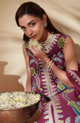 Mashriq Luxury By Bin Ilyas Unstitched Lawn Embroidered 3 Piece Suits - BNLML-8A- Summer Collection