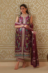 Mashriq Luxury By Bin Ilyas Unstitched Lawn Embroidered 3 Piece Suits - BNLML-8A- Summer Collection