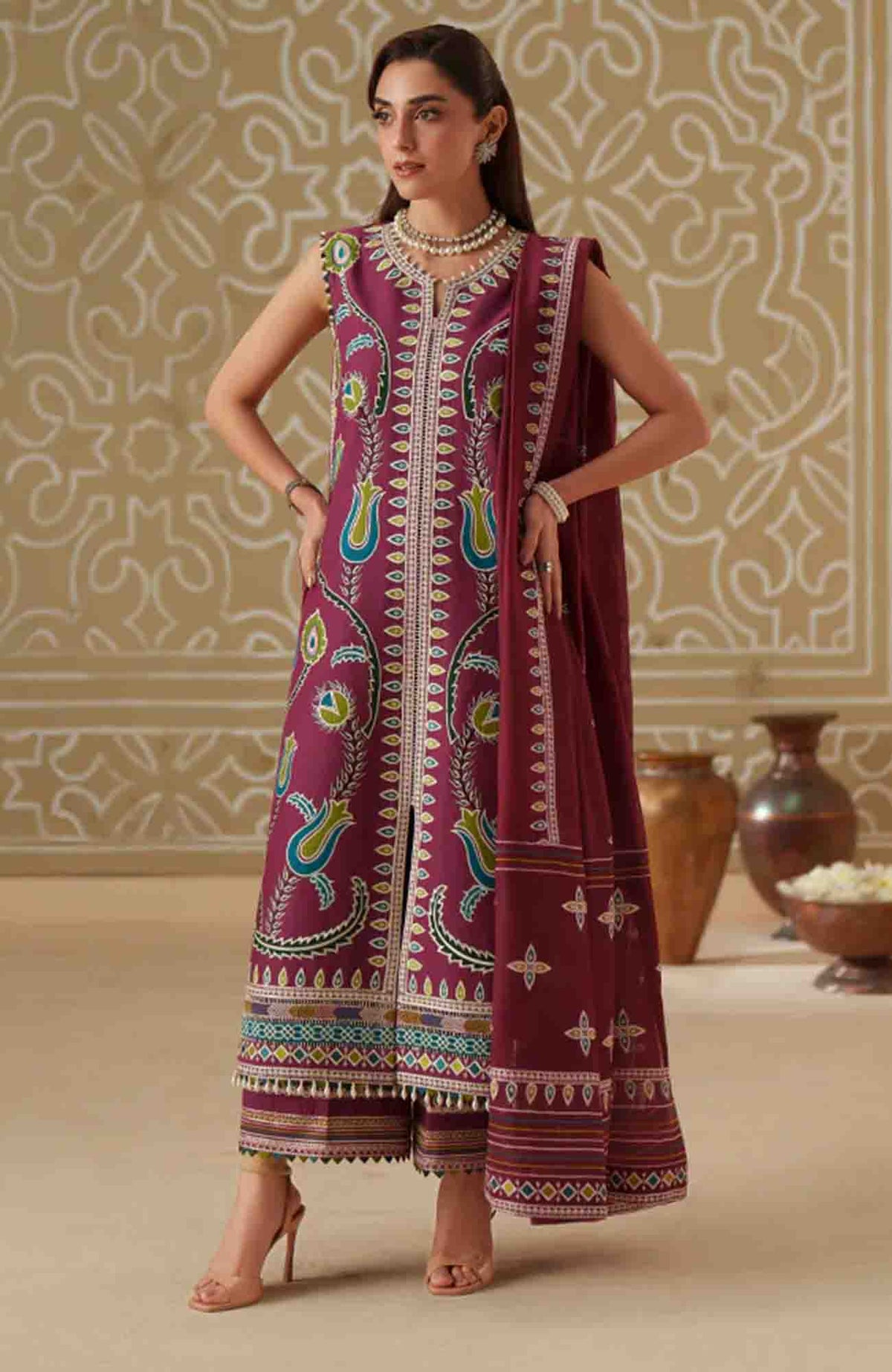 Mashriq Luxury By Bin Ilyas Unstitched Lawn Embroidered 3 Piece Suits - BNLML-8A- Summer Collection