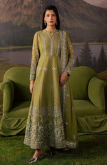 Divani By Daria  Unstitched Chiffon Embroidered 3 Piece - DRDVN-02- Green -Fomal Collection