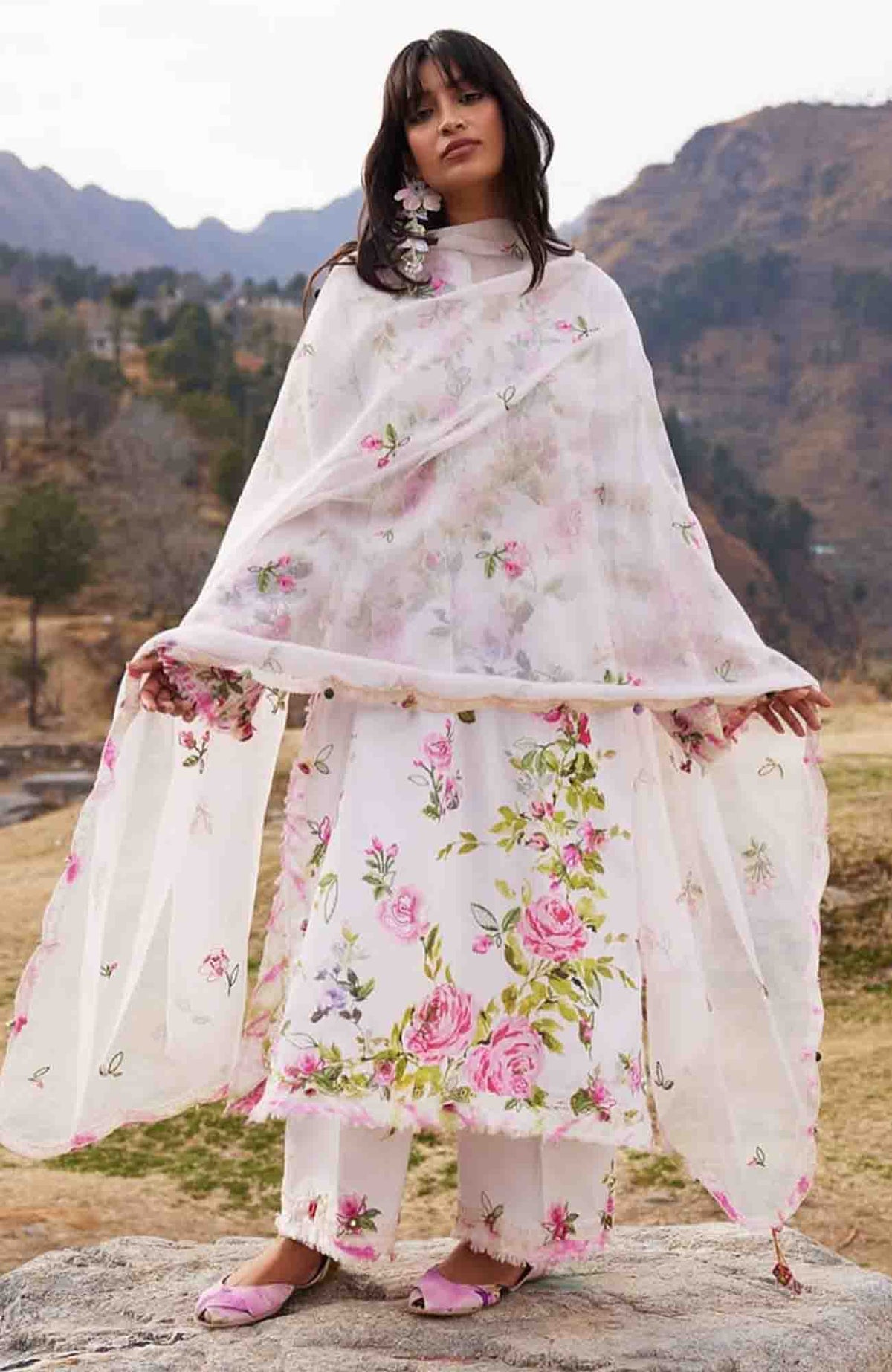 Meili By Zaha Unstitched Lawn Embroidered 3 Piece Suits -ZHMILXL-11A- Fen Yi- Summer Collection