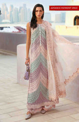 Luxury Lawn By Maria B Unstitched Lawn Embroidered 3 Piece Suit - MBLXL-12B- Summer Collection