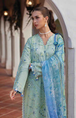 Luxury Lawn By Farah Talib Aziz Unstitched Lawn Embroidered 3 Piece Suit - FTALXL-11- Marcia Mint- Summer Collection