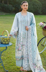 Luxury By Elaf Unstitched Lawn Embroidered 3 Piece Suit - ELFLXL-7- Morning Drizzle - Summer Collection