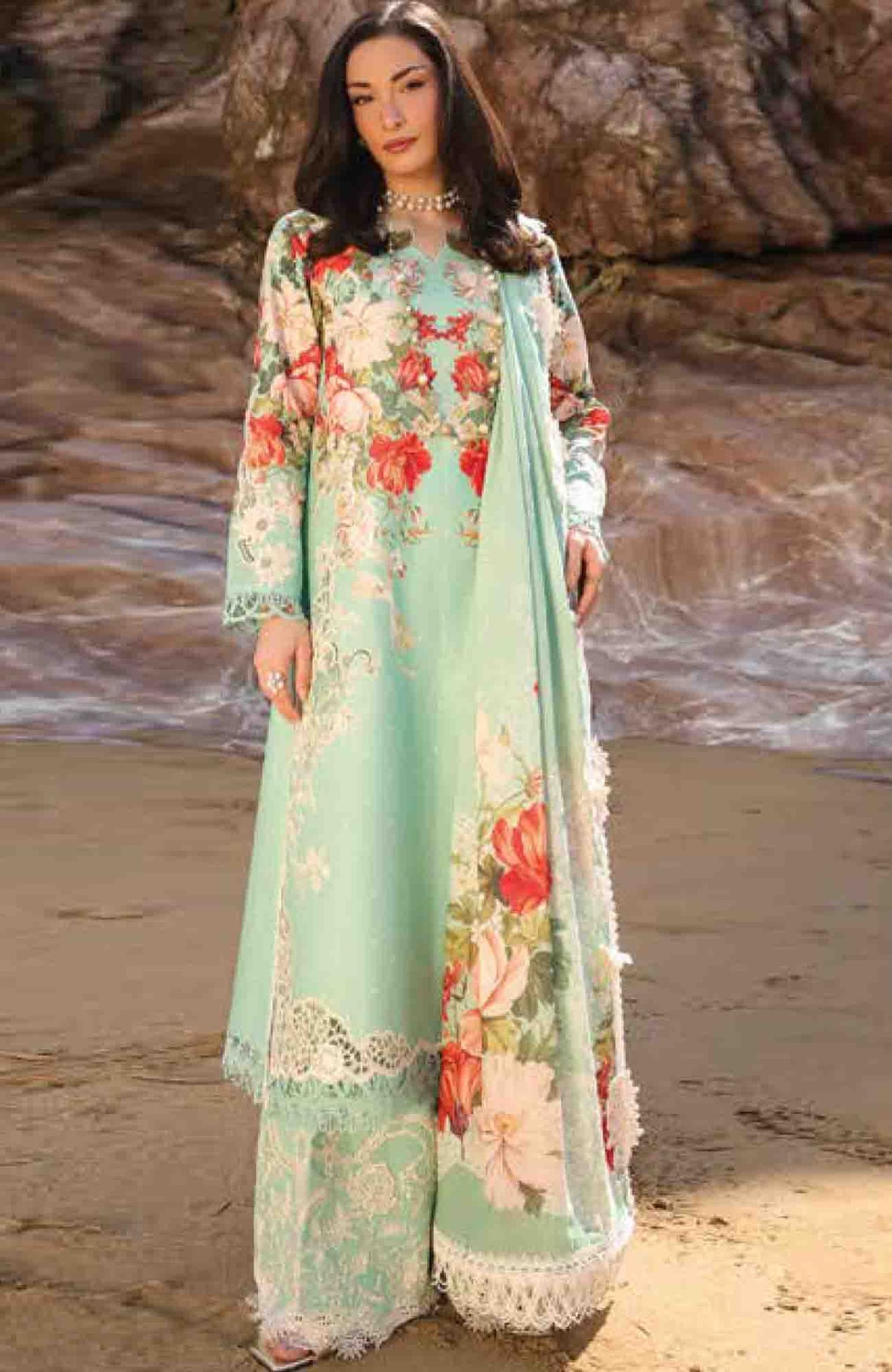 Summer Dream By Manara Unstitched Lawn Embroidered 3 Piece Suit - MNMSDRL-11- Marina-Summer Collection