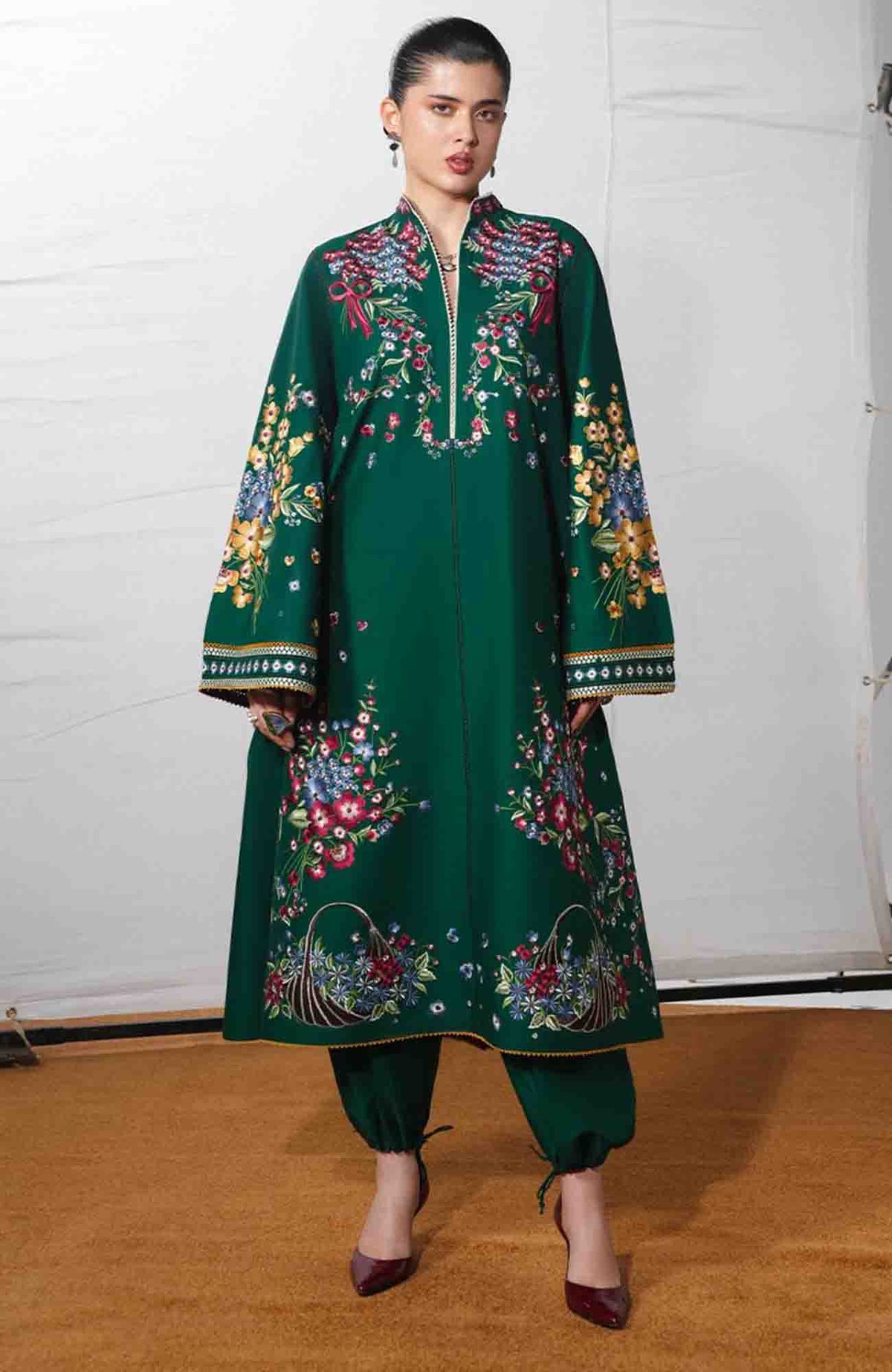 Jugnu by Hussain Rehar Unstitched Lawn Embroidered 3 Piece Suits- -JUGELXL-11-Bezan- Summer Collection