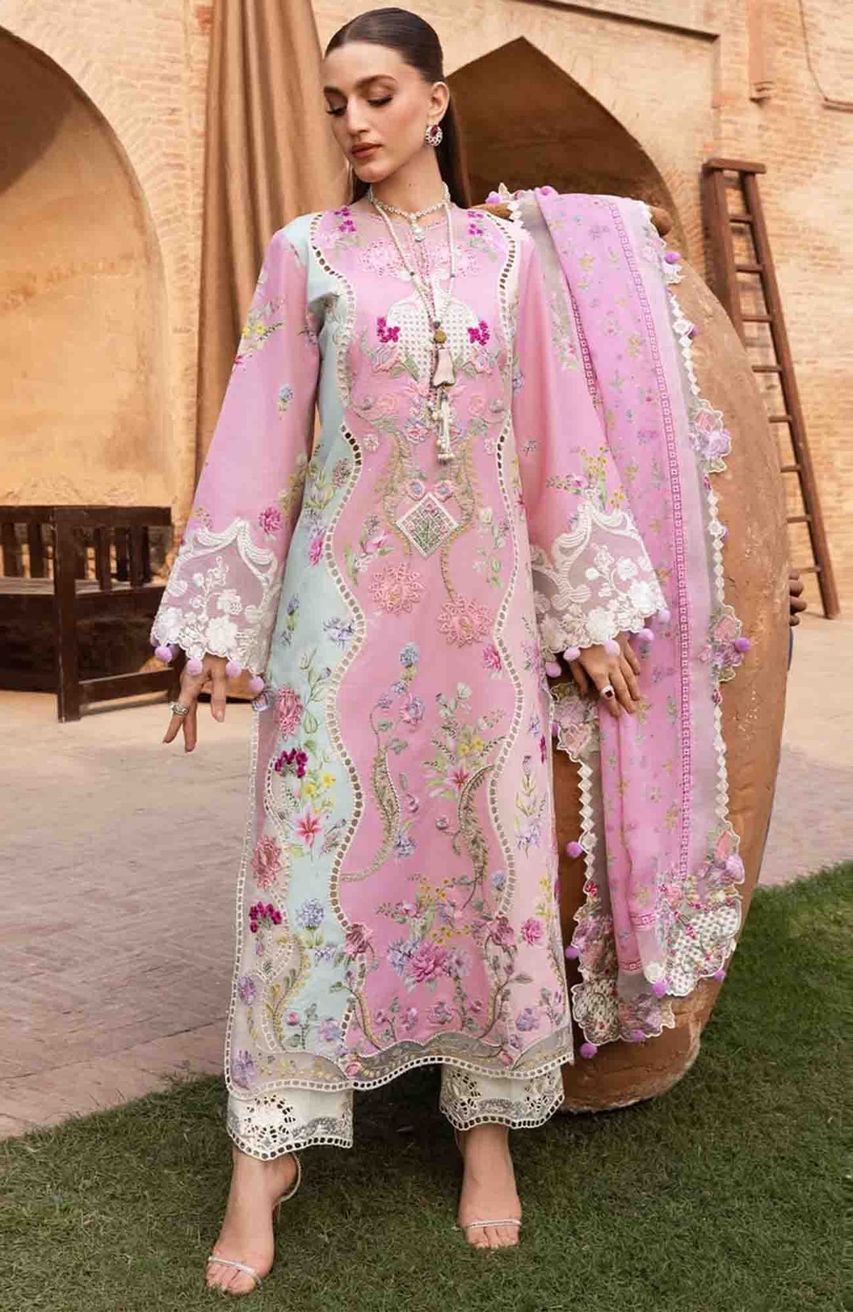 Breeze by  Saira Shakira Unstitched Lawn Embroidered 3 Piece Suits -SRSKBLXL-7A- Faye- Summer Collection